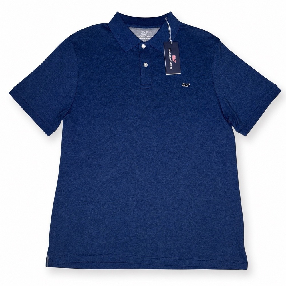 NWT Vineyard Vines Edgartown Polo Shirt Mens Medium Blue Performance Stretch $98